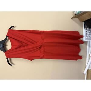 Red Sleeveless V-Neck Dress Size 2XL